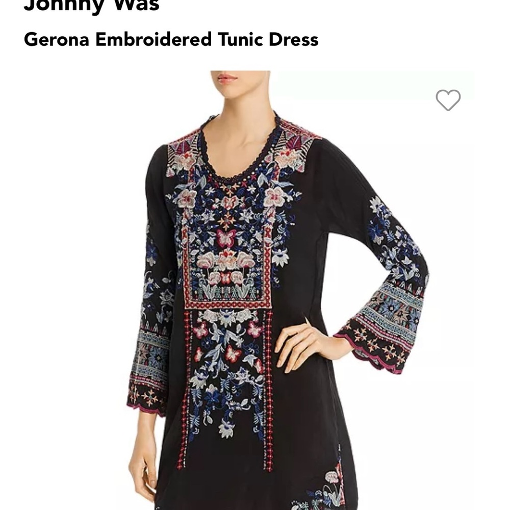 - Johnny Was Gerona Embroidered Tunic Dress Sx M